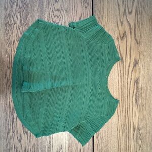 Torn by Ronny Kobo Green Knit Textured Crop Top – Size Small